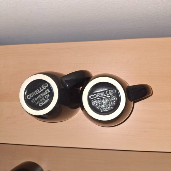 Corelle Stoneware Black Mugs - Set of 2 - Made in China - Oven/Microwave Safe - Picture 5 of 5